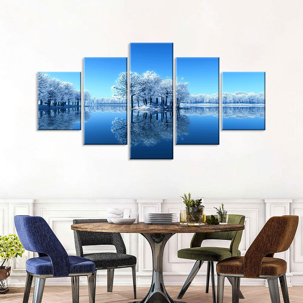 Winter Frozen Lake Canvas Wall Art