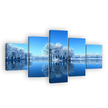 Winter Frozen Lake Canvas Wall Art