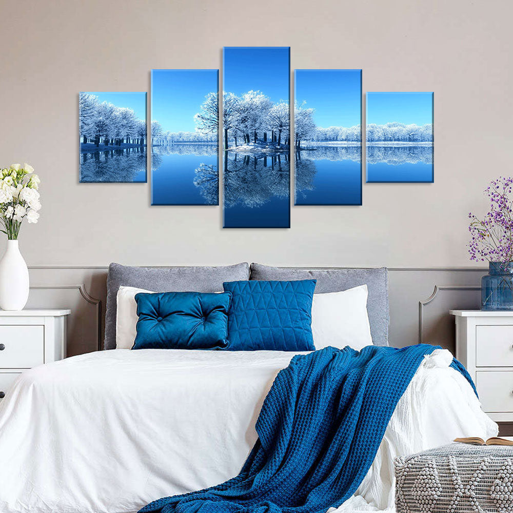 Winter Frozen Lake Canvas Wall Art