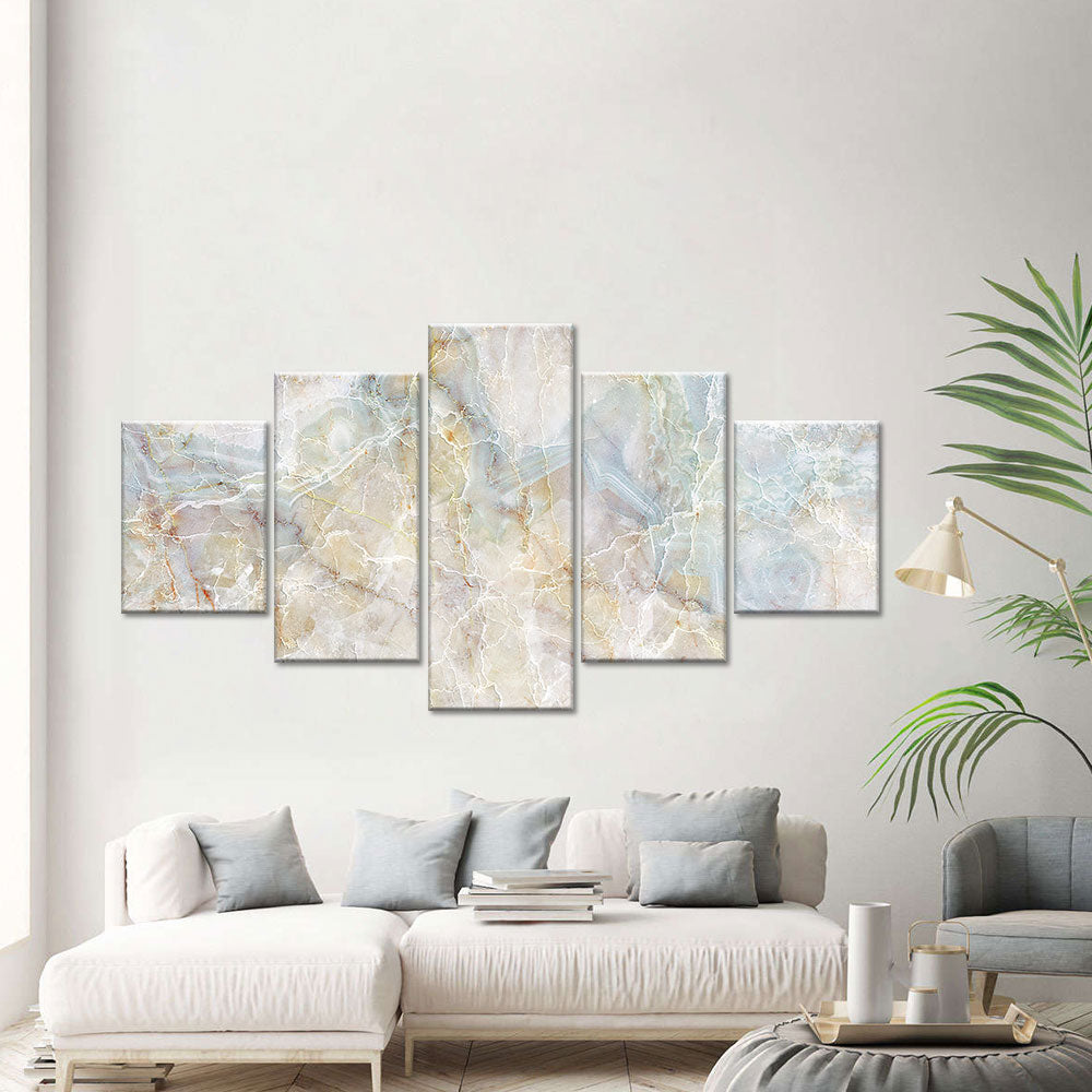 Abstract Gray Marble Lines canvas wall art