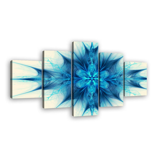 Abstract Fractal Ice Flower Canvas Wall Art