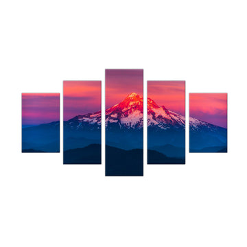 5-Piece Majestic Sunset Mountain Canvas Wall Art