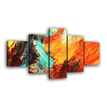 Red and Orange Fractal Canvas Wall Art