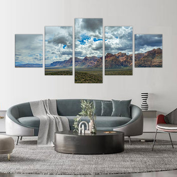 5-Piece Desert Mountain Sky Canvas Wall Art