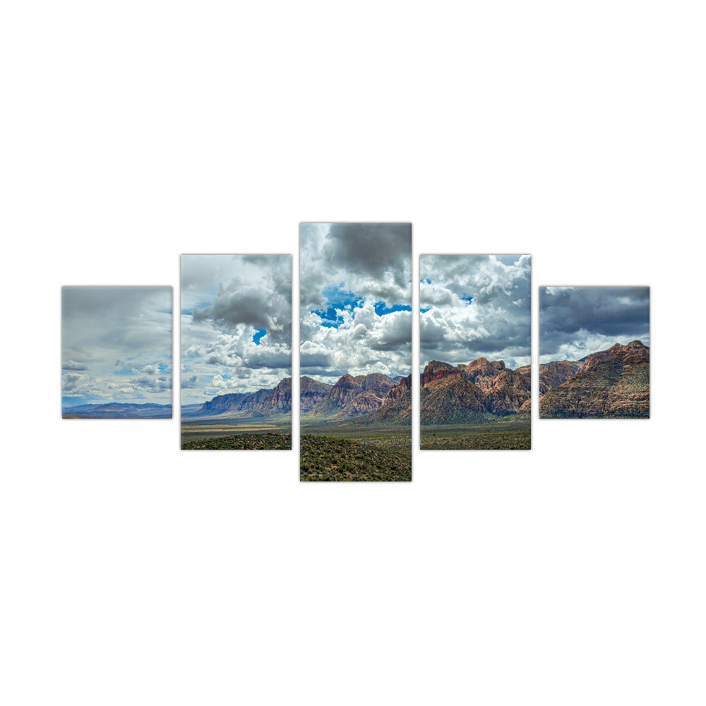 5-Piece Desert Mountain Sky Canvas Wall Art