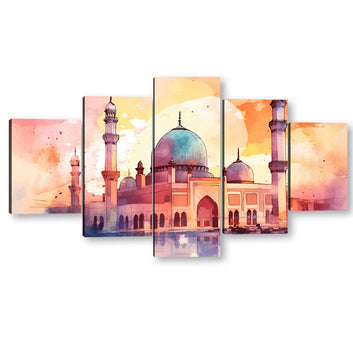 Watercolor Grand Mosque Canvas Wall Art