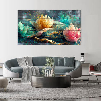 Vibrant Lotus Blossom Canvas Wall Art