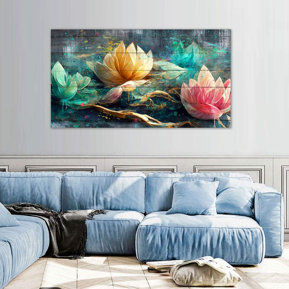 Vibrant Lotus Blossom Canvas Wall Art