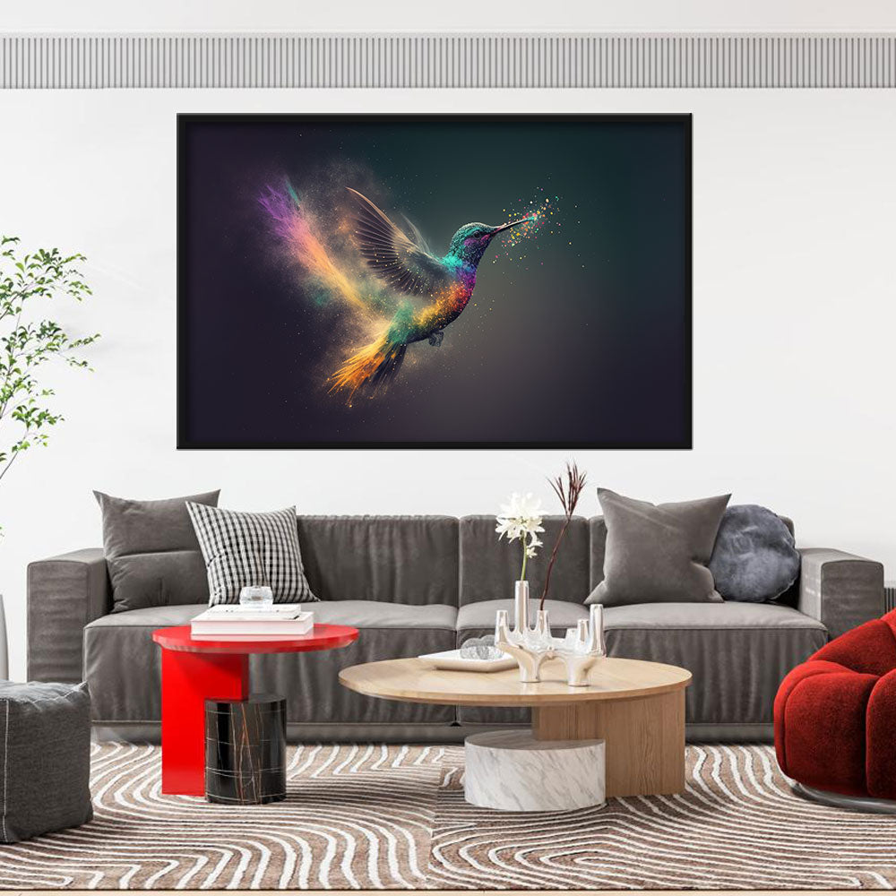 Colorful Hummingbird Canvas Wall Art