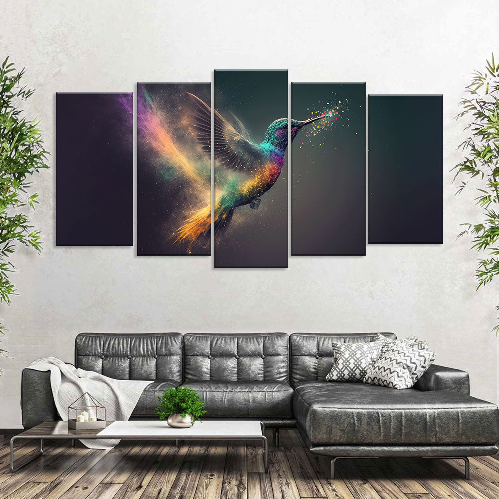 Colorful Hummingbird Canvas Wall Art