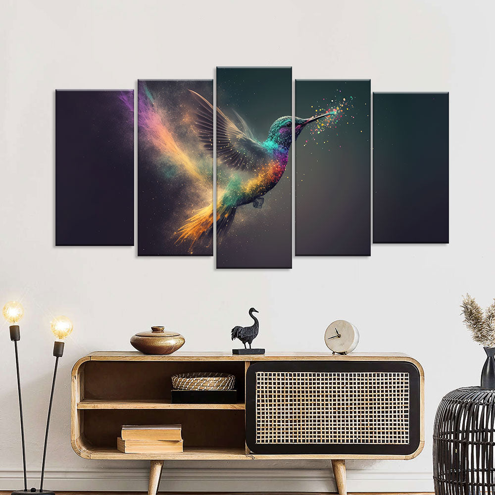 Colorful Hummingbird Canvas Wall Art