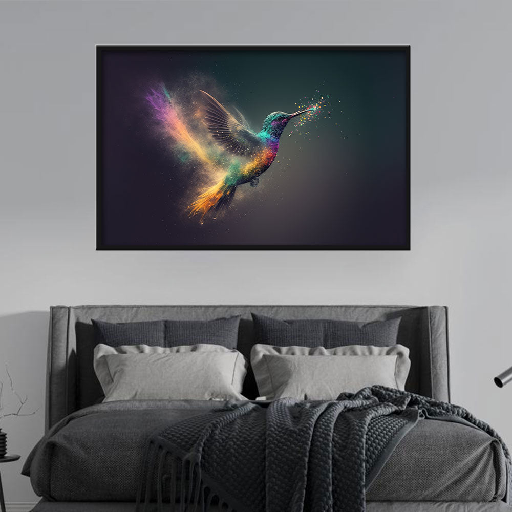 Colorful Hummingbird Canvas Wall Art