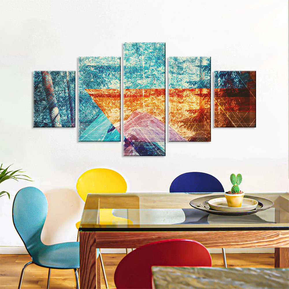 Orange and Blue Psychedelic Forest Canvas Wall Art