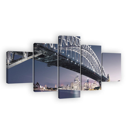 Sydney Harbour Bridge Night View Canvas Wall Art