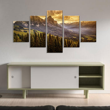 Switzerland Mountain Landscape Canvas Wall Art