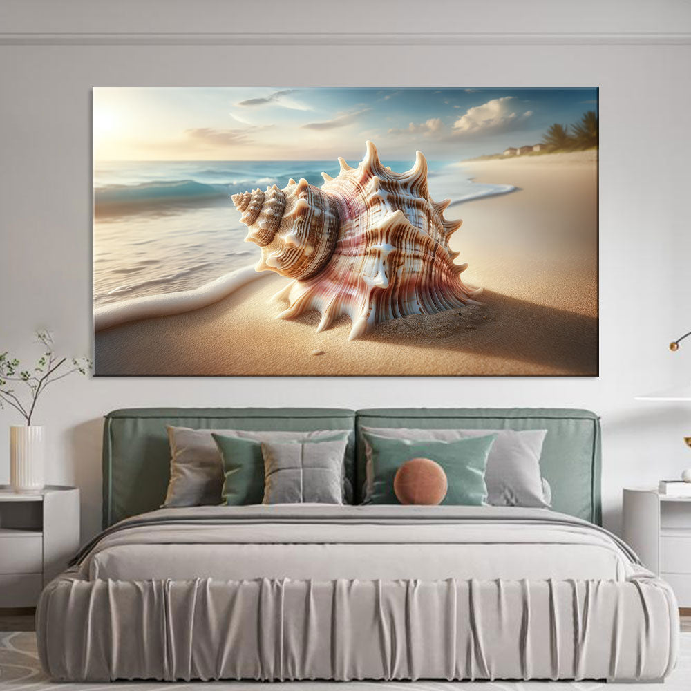 Serenity Beach Shell Canvas Wall Art