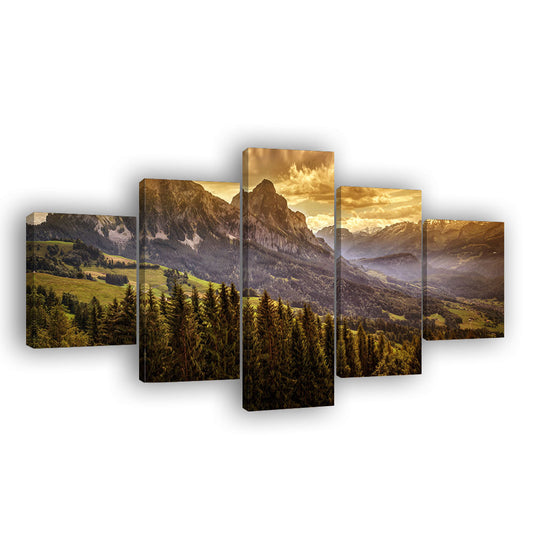 Switzerland Mountain Landscape Canvas Wall Art