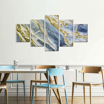 Golden Abstract Marble Canvas Wall Art