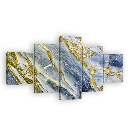 Golden Abstract Marble Canvas Wall Art