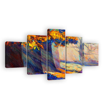 Abstract Morning in the Autumn Forest canvas wall art