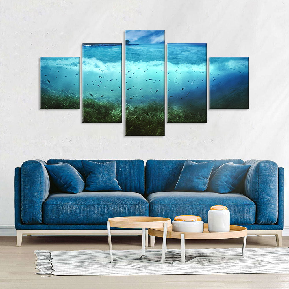  Island Underwater View Canvas Wall Art