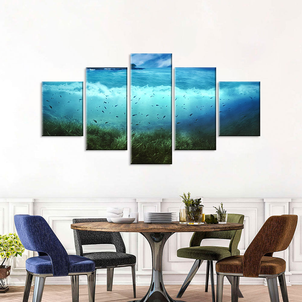  Island Underwater View Canvas Wall Art