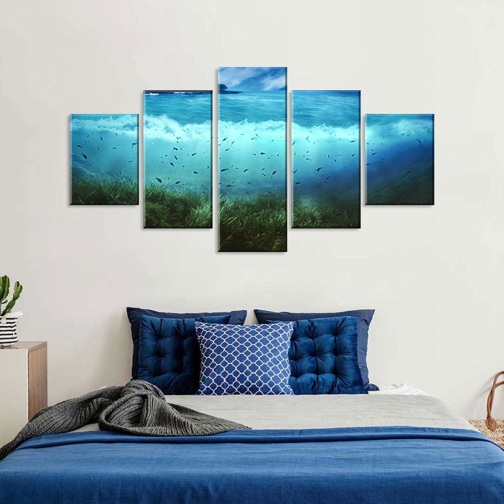  Island Underwater View Canvas Wall Art