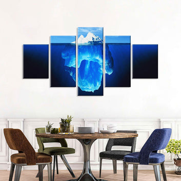 Huge Iceberg Underwater Canvas Wall Art