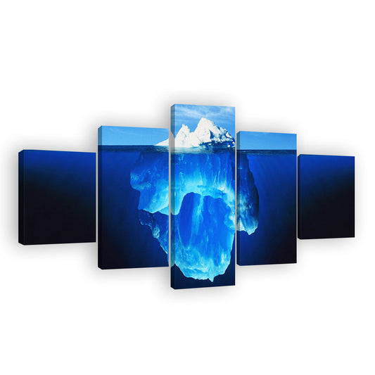 Huge Iceberg Underwater Canvas Wall Art