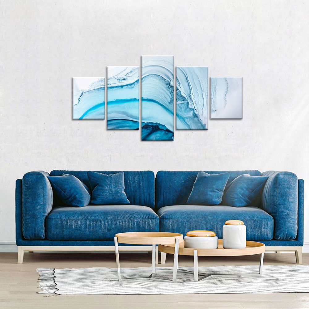  Abstract Frozen Waves canvas wall art