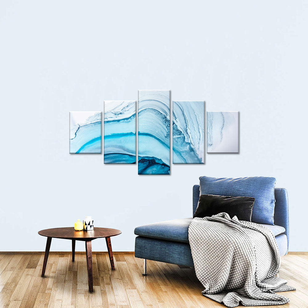  Abstract Frozen Waves canvas wall art