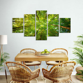 Green Sunshine from Top Trees Canvas Wall Art