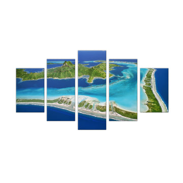 5-Piece Aerial Island View Canvas Wall Art