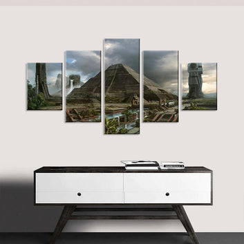 Fantasy Mayan Pyramid Canvas Wall Art