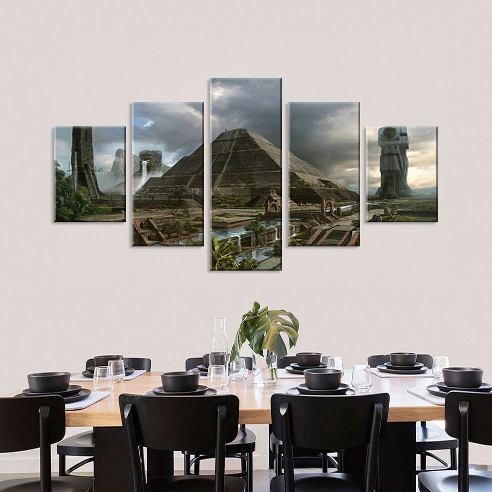 Fantasy Mayan Pyramid Canvas Wall Art