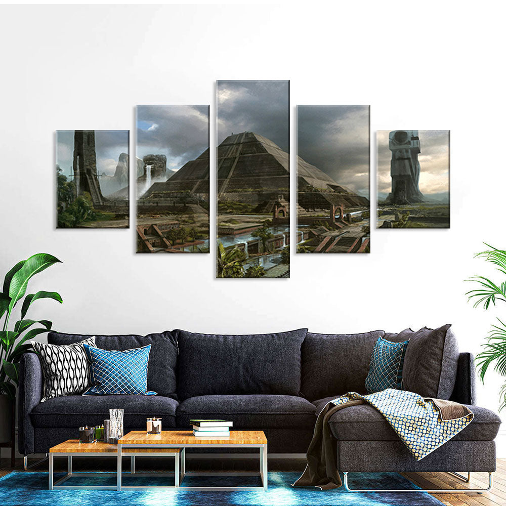 Fantasy Mayan Pyramid Canvas Wall Art