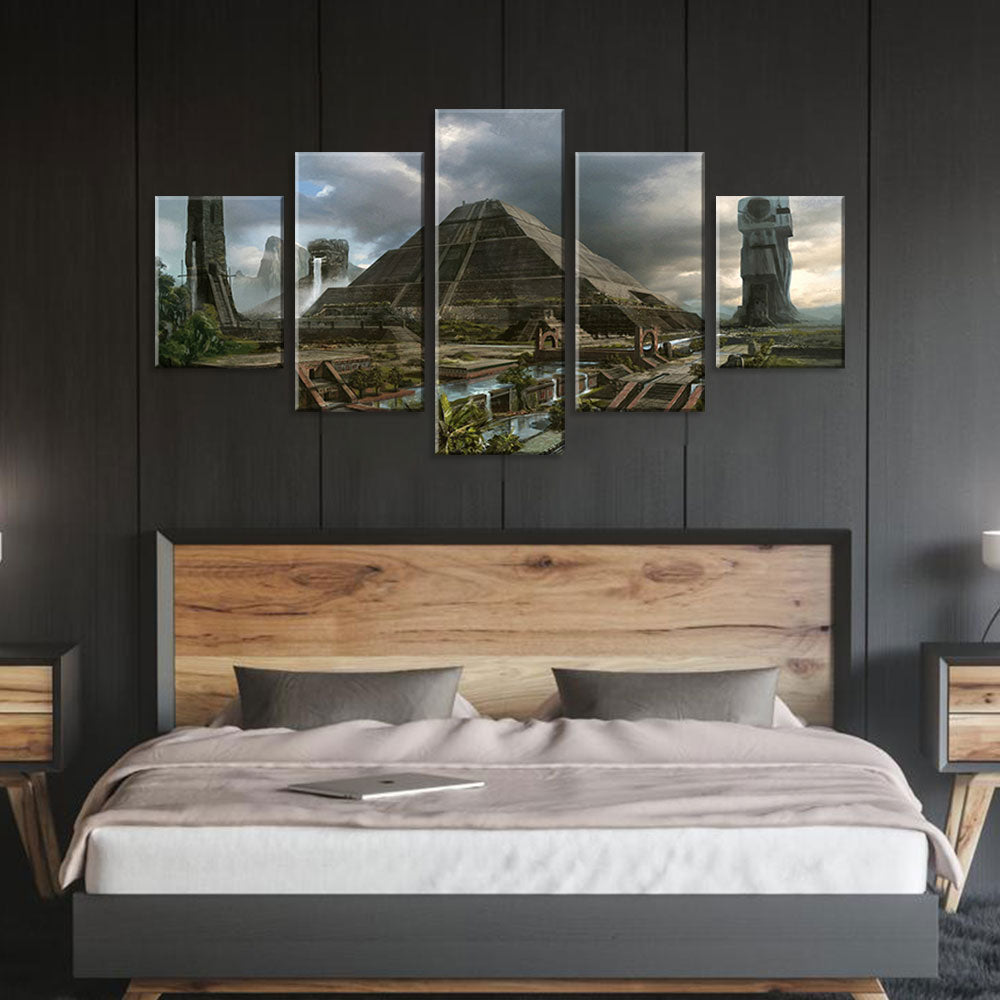 Fantasy Mayan Pyramid Canvas Wall Art