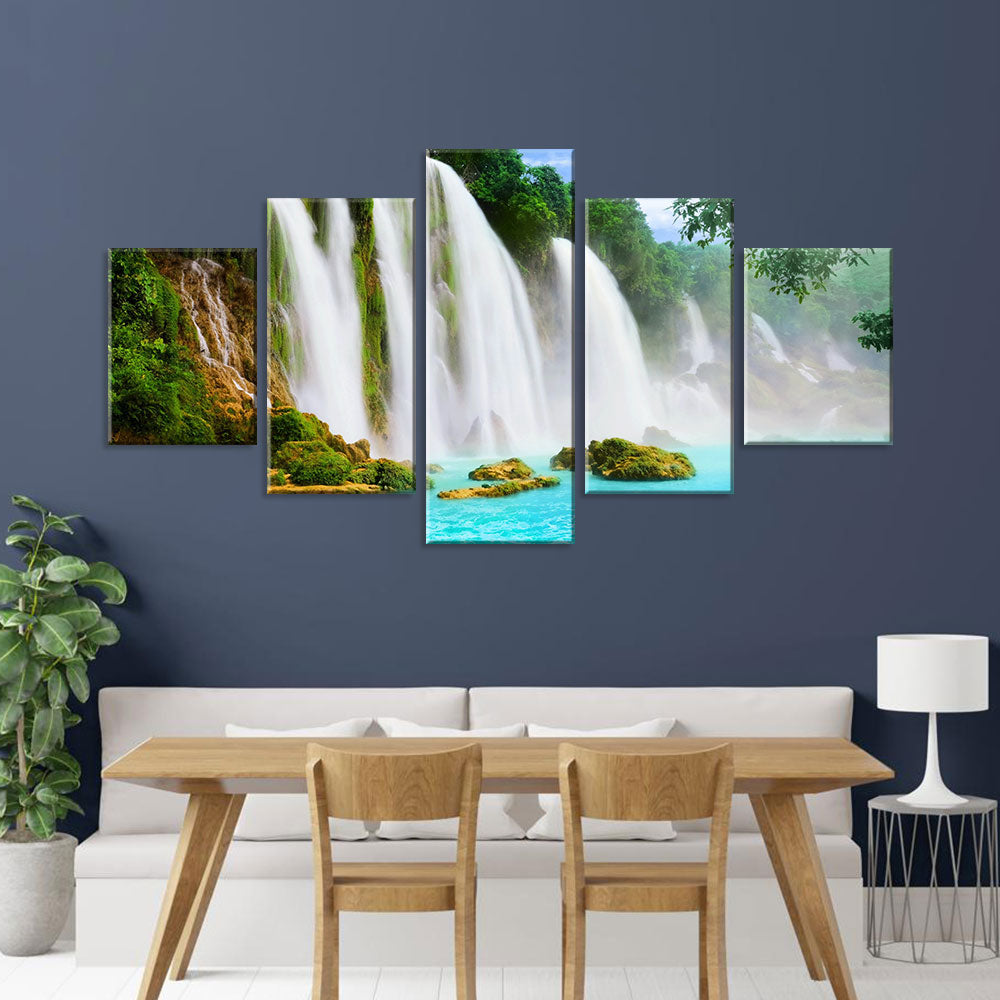 Beautiful Forest Waterfall Canvas Wall Art