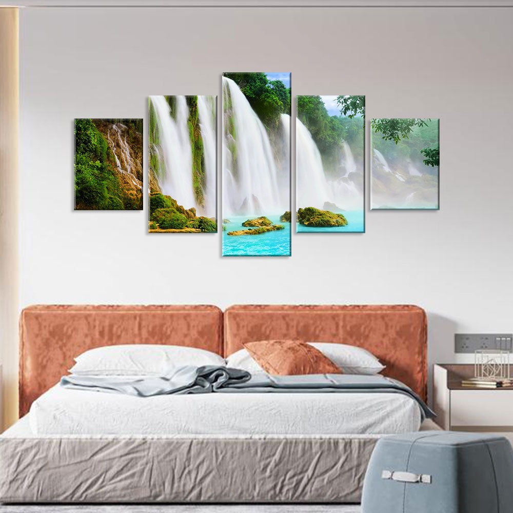 Beautiful Forest Waterfall Canvas Wall Art