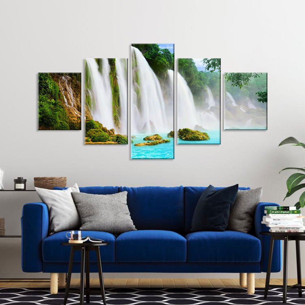 Beautiful Forest Waterfall Canvas Wall Art