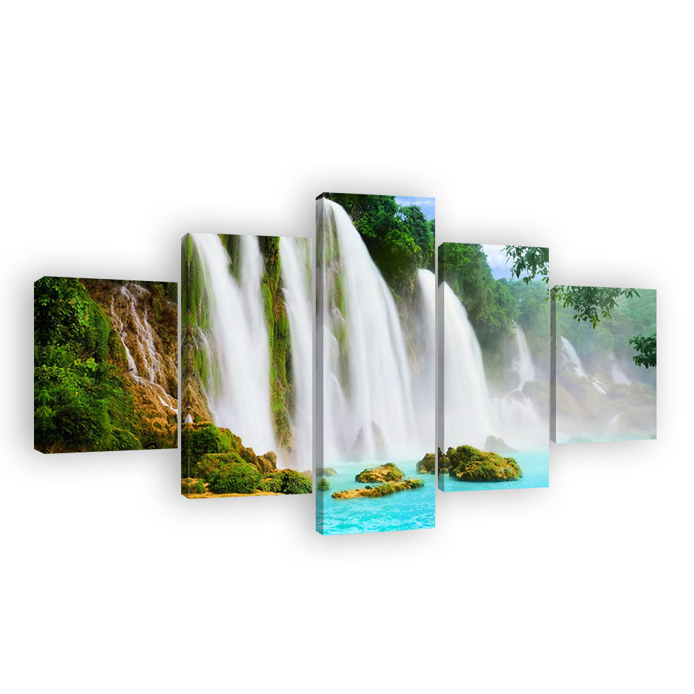 Beautiful Forest Waterfall Canvas Wall Art