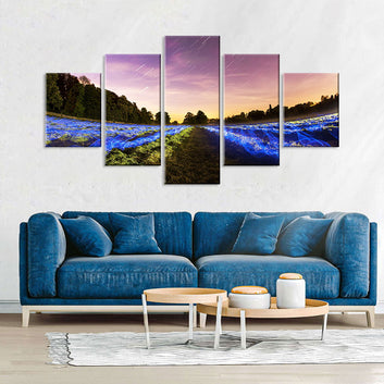 Night Field Long Exposure Canvas Wall Art