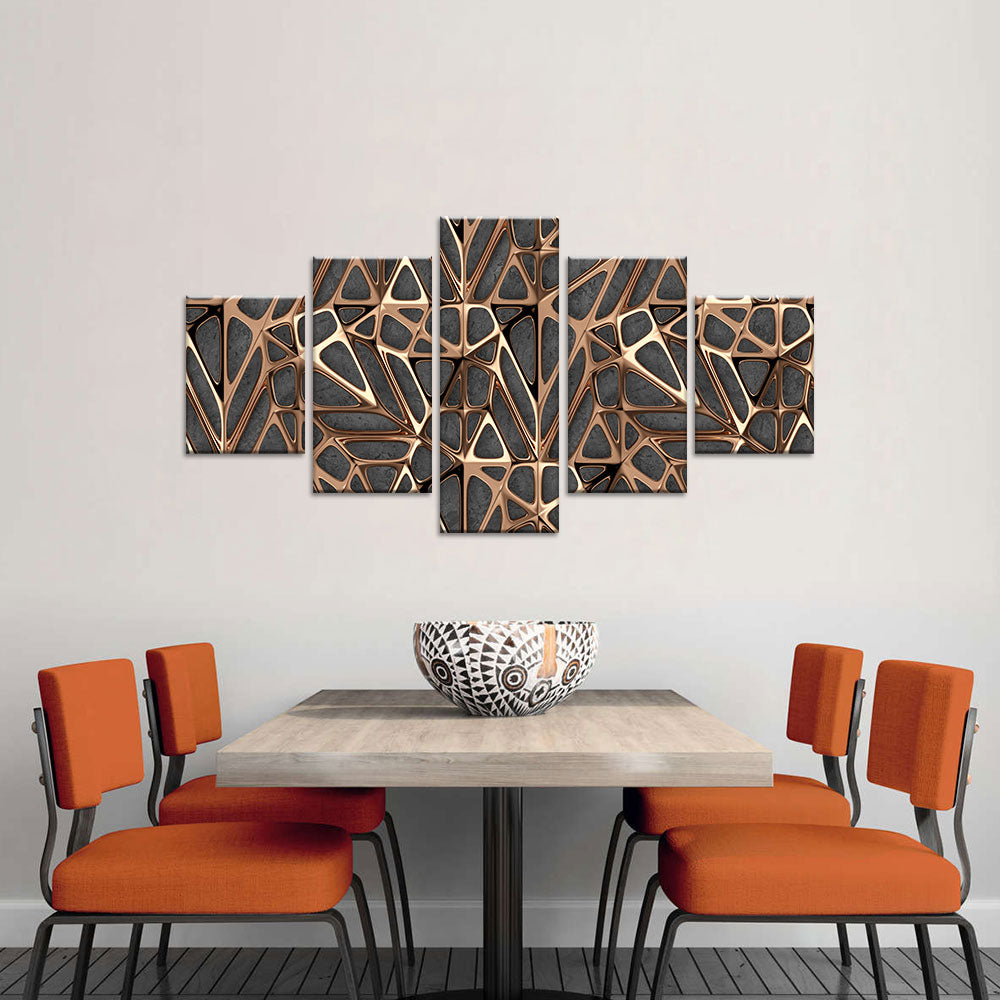 Abstract Gold Metal Pattern canvas wall art