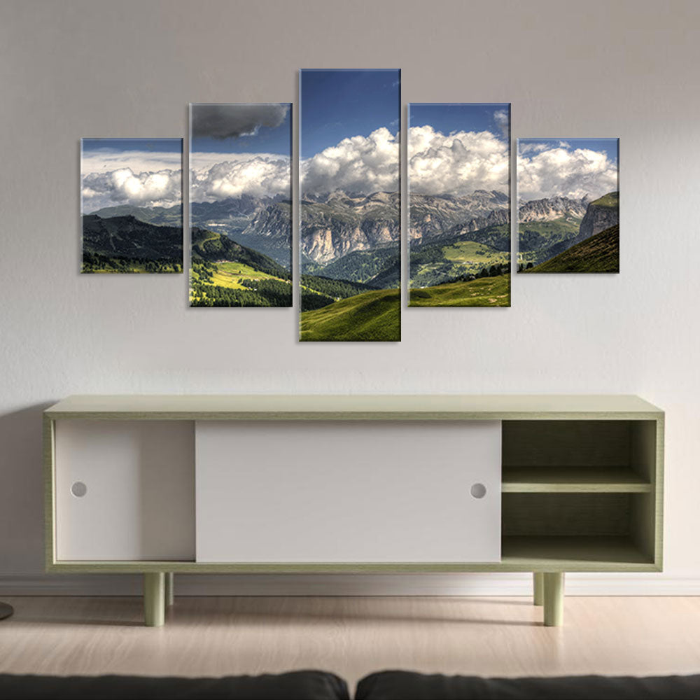 Sella Pass Mountain Canvas Wall Art