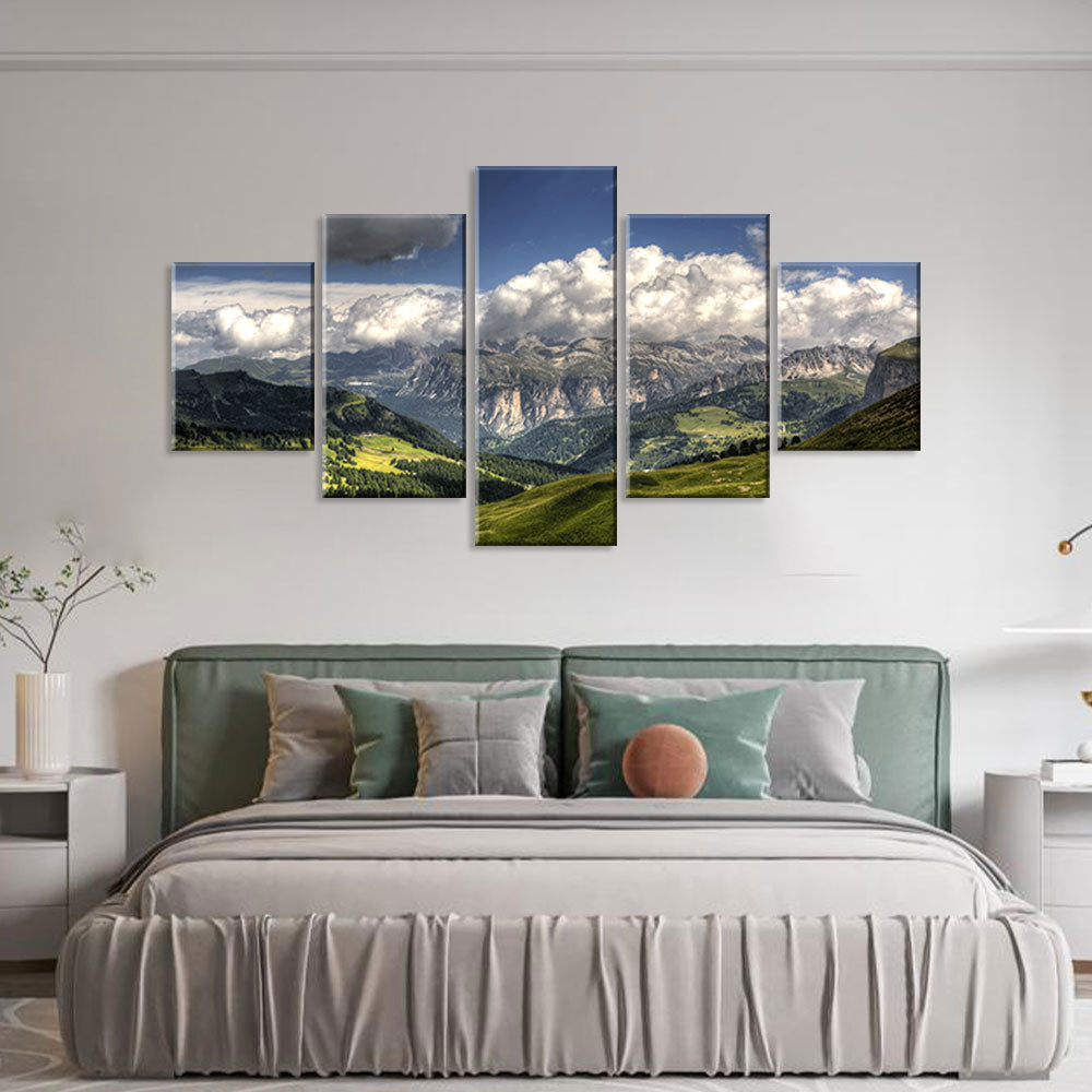 Sella Pass Mountain Canvas Wall Art