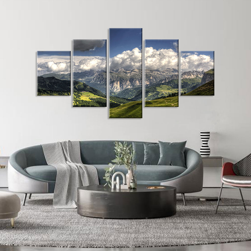 Sella Pass Mountain Canvas Wall Art