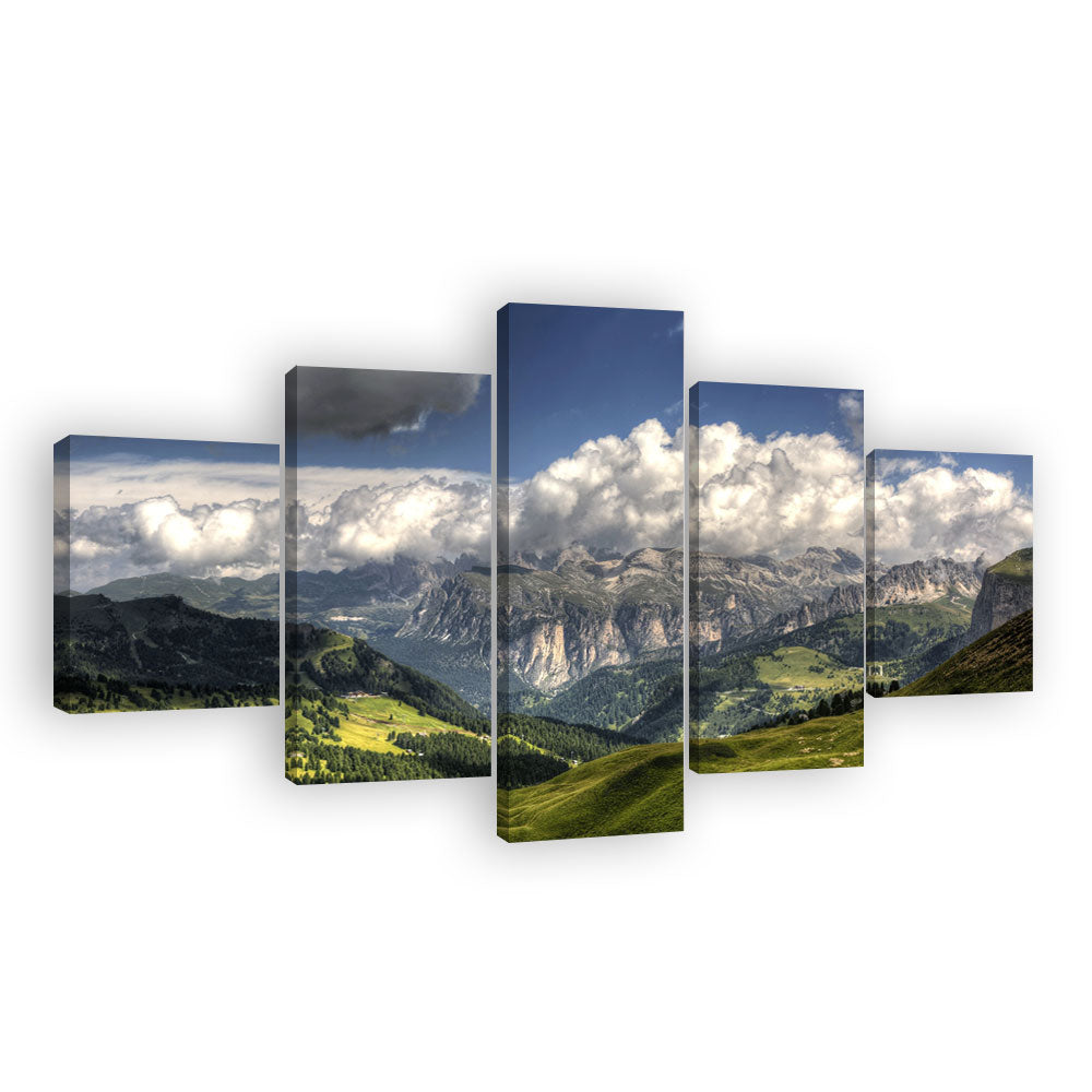 Sella Pass Mountain Canvas Wall Art