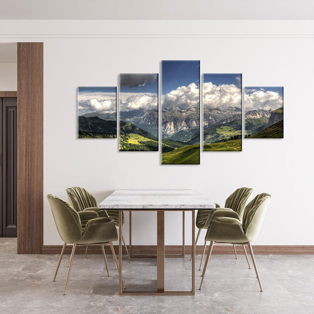 Sella Pass Mountain Canvas Wall Art