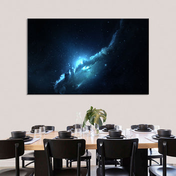 Atlantis Blue Nebula Canvas Wall Art