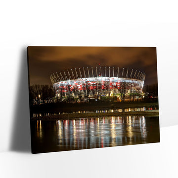 Warsaw - Narodowy Stadium Night View Canvas Wall Art